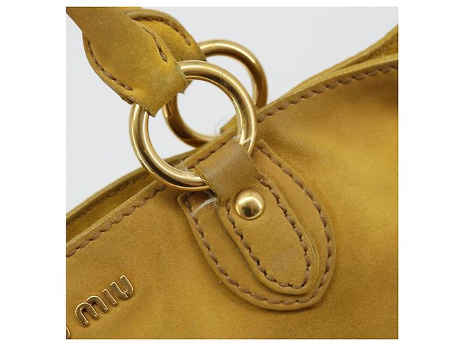 Borsa Miu Miu in scamosciato 2way Oro Giallo Autentica bs34949 D'oro - vista 19