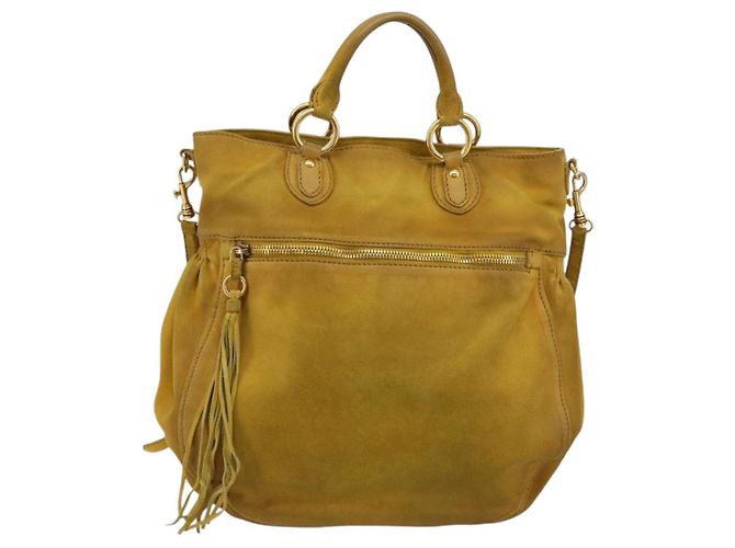 Borsa Miu Miu in scamosciato 2way Oro Giallo Autentica bs34949 D'oro - vista 2