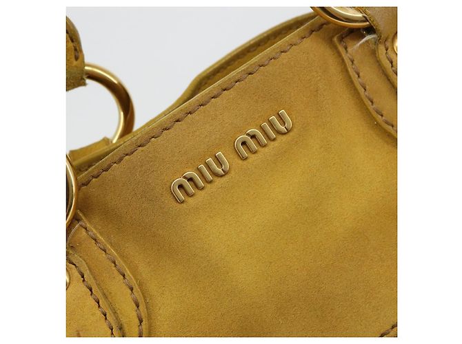Borsa Miu Miu in scamosciato 2way Oro Giallo Autentica bs34949 D'oro - vista 20