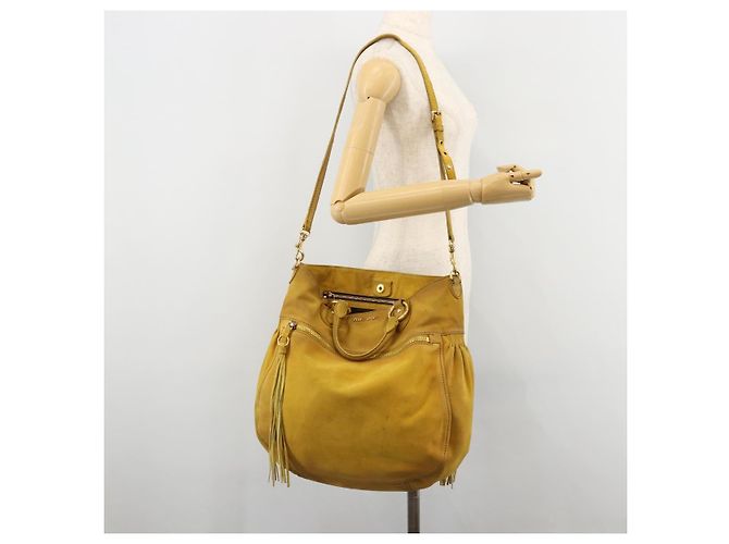Borsa Miu Miu in scamosciato 2way Oro Giallo Autentica bs34949 D'oro - vista 29