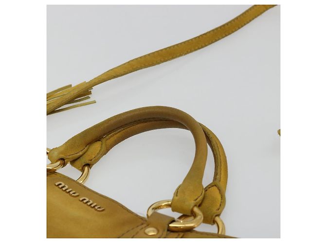 Borsa Miu Miu in scamosciato 2way Oro Giallo Autentica bs34949 D'oro - vista 8