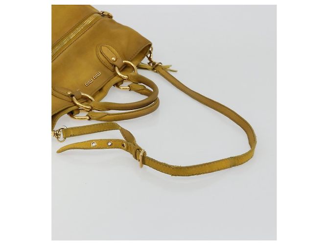 Borsa Miu Miu in scamosciato 2way Oro Giallo Autentica bs34949 D'oro - vista 9