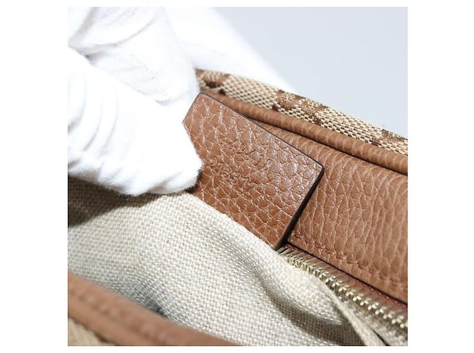 Borsa a Spalla GUCCI GG Canvas Beige Oro 449413 Auth mr2500 D'oro - vista 12