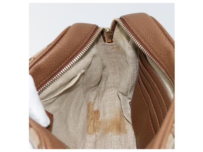 Borsa a Spalla GUCCI GG Canvas Beige Oro 449413 Auth mr2500 D'oro - vista 20