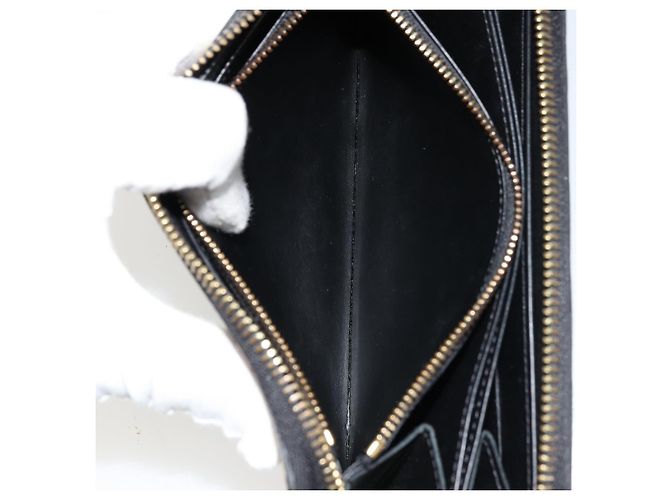 LOUIS VUITTON Vernis Yayoi Kusama Zippy Wallet White Black M91573 Auth bs35097A Nero Bianco - vista 11