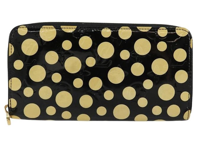LOUIS VUITTON Vernis Yayoi Kusama Zippy Wallet White Black M91573 Auth bs35097A Nero Bianco - vista 13
