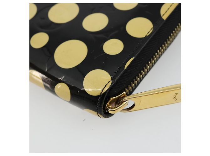 LOUIS VUITTON Vernis Yayoi Kusama Zippy Wallet White Black M91573 Auth bs35097A Nero Bianco - vista 15