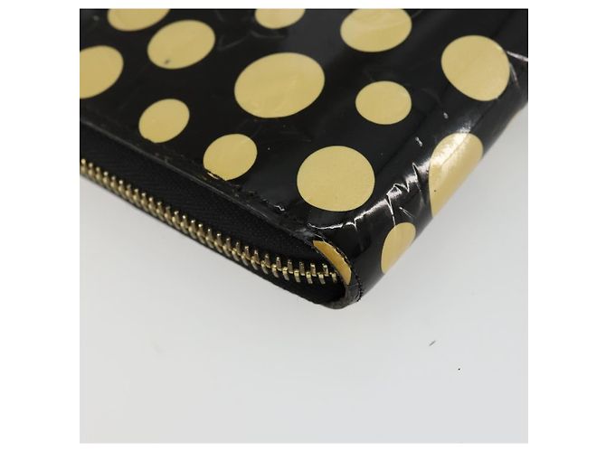 LOUIS VUITTON Vernis Yayoi Kusama Zippy Wallet White Black M91573 Auth bs35097A Nero Bianco - vista 16