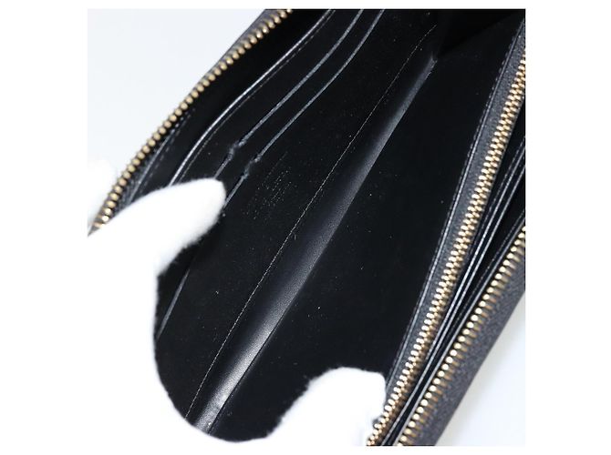 LOUIS VUITTON Vernis Yayoi Kusama Zippy Wallet White Black M91573 Auth bs35097A Nero Bianco - vista 18