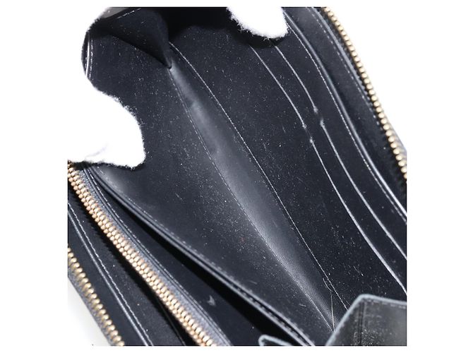 LOUIS VUITTON Vernis Yayoi Kusama Zippy Wallet White Black M91573 Auth bs35097A Nero Bianco - vista 22