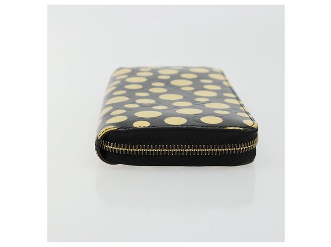LOUIS VUITTON Vernis Yayoi Kusama Zippy Wallet White Black M91573 Auth bs35097A Nero Bianco - vista 3