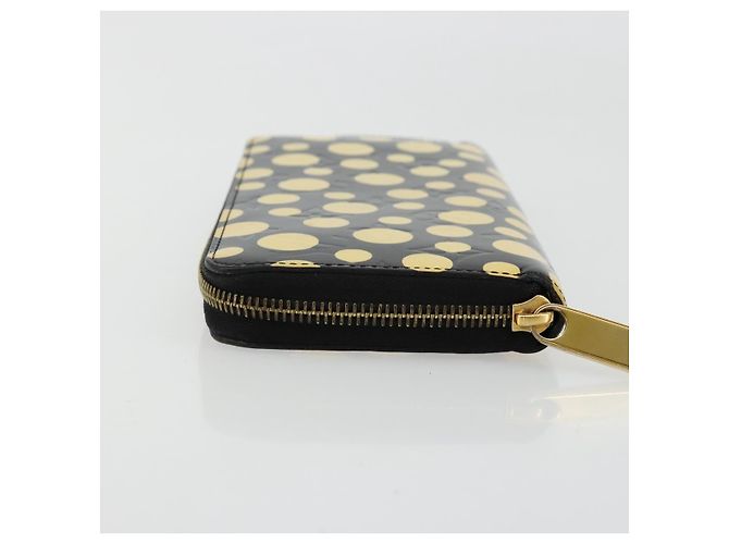 LOUIS VUITTON Vernis Yayoi Kusama Zippy Wallet White Black M91573 Auth bs35097A Nero Bianco - vista 4