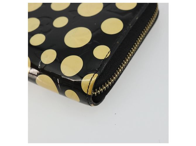 LOUIS VUITTON Vernis Yayoi Kusama Zippy Wallet White Black M91573 Auth bs35097A Nero Bianco - vista 7