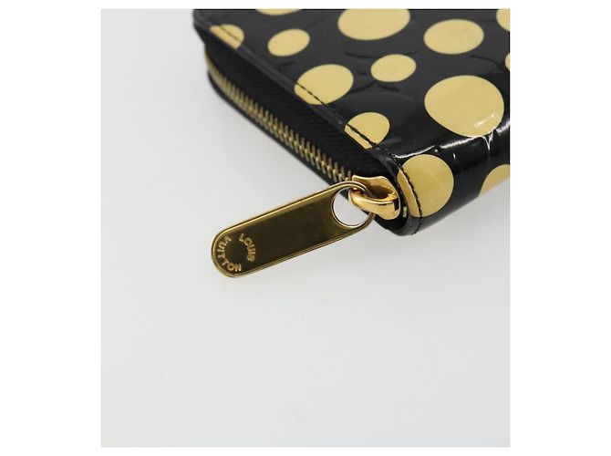 LOUIS VUITTON Vernis Yayoi Kusama Zippy Wallet White Black M91573 Auth bs35097A Nero Bianco - vista 8