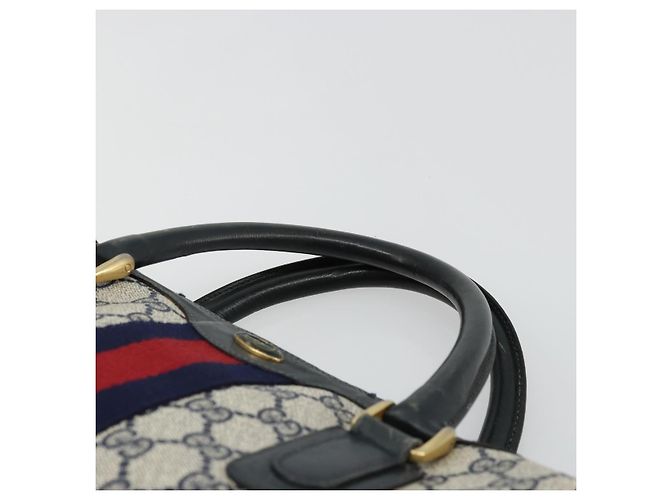 Borsa GUCCI GG Supreme Sherry Line PVC Blu Navy Oro 010 378 Auth ep14524 D'oro - vista 14