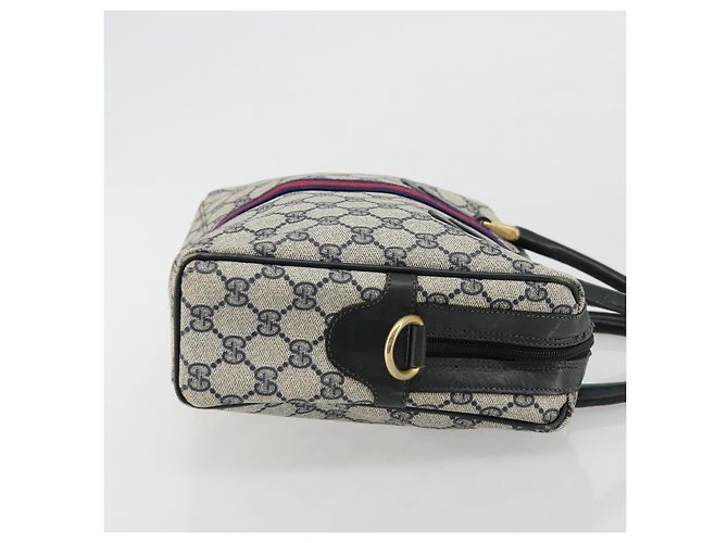 Borsa GUCCI GG Supreme Sherry Line PVC Blu Navy Oro 010 378 Auth ep14524 D'oro - vista 3