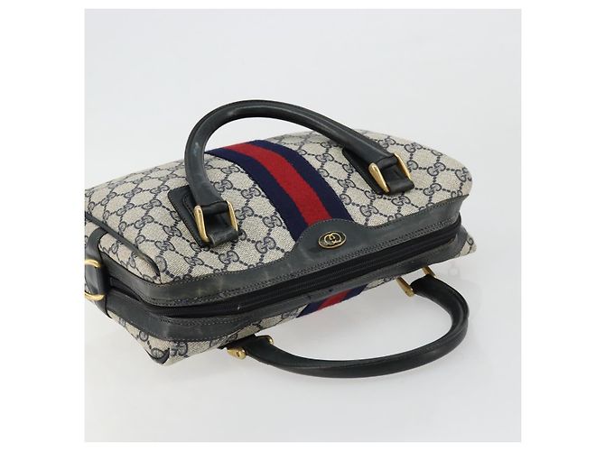 Borsa GUCCI GG Supreme Sherry Line PVC Blu Navy Oro 010 378 Auth ep14524 D'oro - vista 6