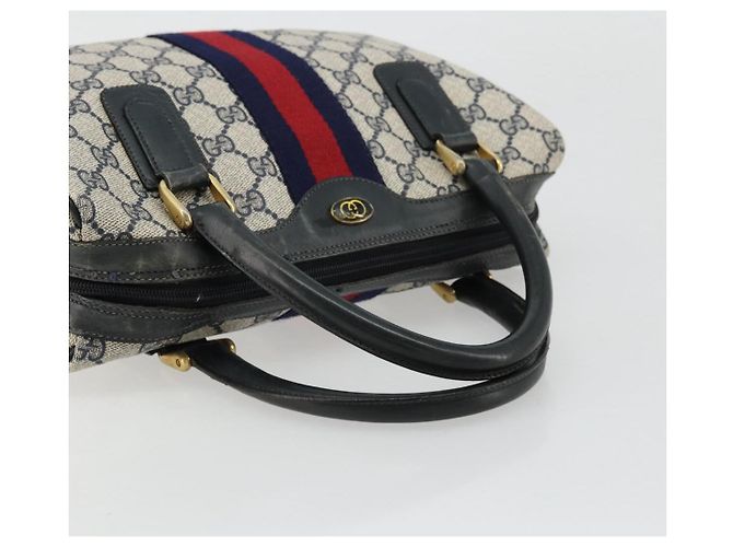 Borsa GUCCI GG Supreme Sherry Line PVC Blu Navy Oro 010 378 Auth ep14524 D'oro - vista 7
