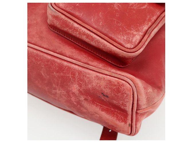 Zaino GUCCI Bamboo in pelle rosso oro 000 2023 0016 Auth 179624 - vista 10