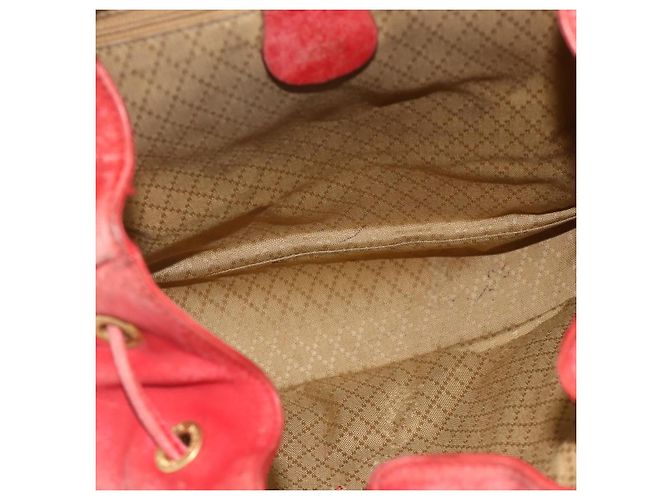 Zaino GUCCI Bamboo in pelle rosso oro 000 2023 0016 Auth 179624 - vista 11