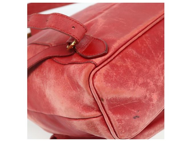 Zaino GUCCI Bamboo in pelle rosso oro 000 2023 0016 Auth 179624 - vista 17