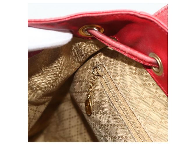 Zaino GUCCI Bamboo in pelle rosso oro 000 2023 0016 Auth 179624 - vista 23