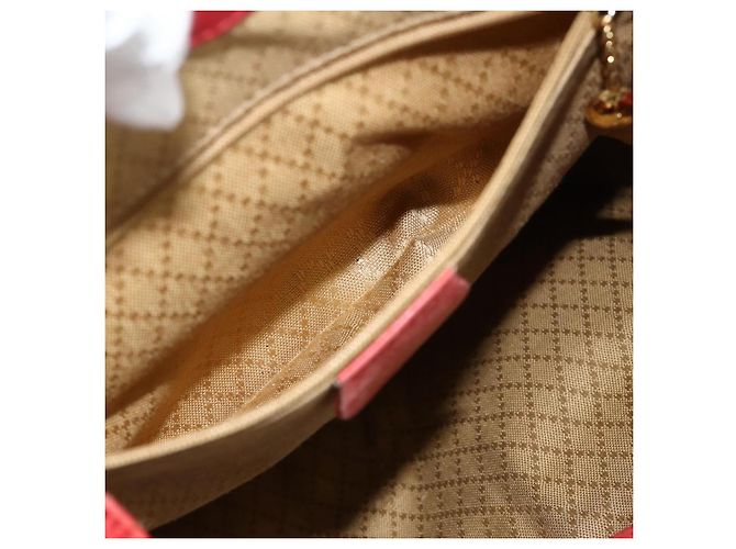 Zaino GUCCI Bamboo in pelle rosso oro 000 2023 0016 Auth 179624 - vista 24