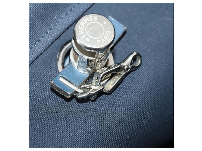 Hermès HERMES Her Line Herbag Ad Backpack Canvas Navy Silver Auth ep14037 Argento Blu navy - vista 24
