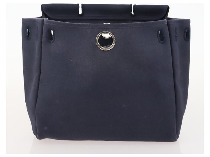 Hermès HERMES Her Line Herbag Ad Backpack Canvas Navy Silver Auth ep14037 Argento Blu navy - vista 25
