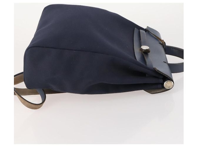 Hermès HERMES Her Line Herbag Ad Backpack Canvas Navy Silver Auth ep14037 Argento Blu navy - vista 3