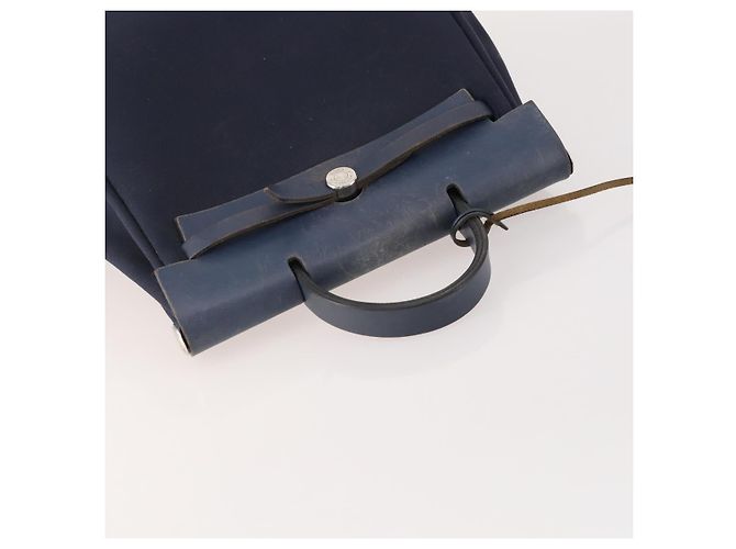 Hermès HERMES Her Line Herbag Ad Backpack Canvas Navy Silver Auth ep14037 Argento Blu navy - vista 6