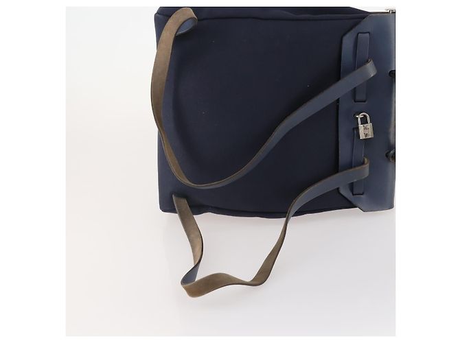 Hermès HERMES Her Line Herbag Ad Backpack Canvas Navy Silver Auth ep14037 Argento Blu navy - vista 8