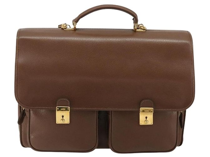Borsa GUCCI in pelle 2way Marrone Oro 015 904 3681 Auth 177152 D'oro - vista 13