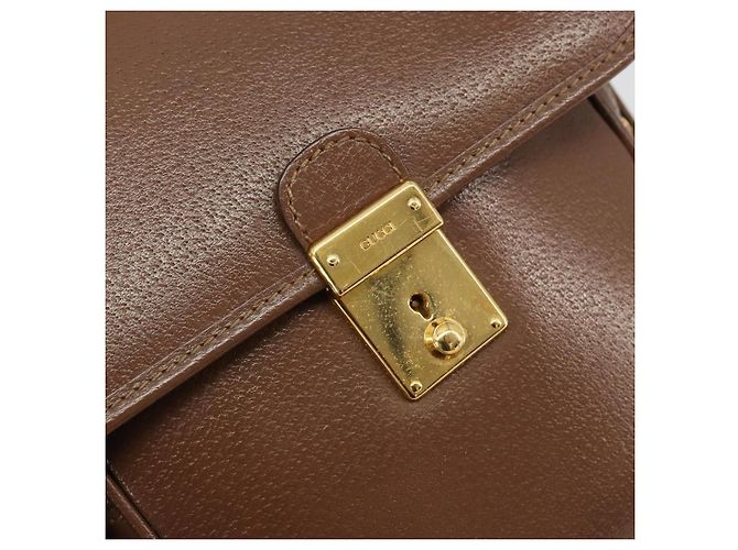 Borsa GUCCI in pelle 2way Marrone Oro 015 904 3681 Auth 177152 D'oro - vista 19