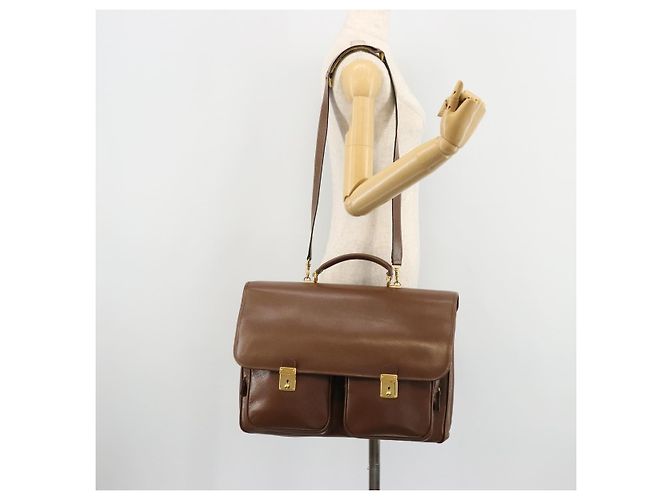 Borsa GUCCI in pelle 2way Marrone Oro 015 904 3681 Auth 177152 D'oro - vista 30