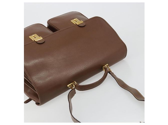Borsa GUCCI in pelle 2way Marrone Oro 015 904 3681 Auth 177152 D'oro - vista 6