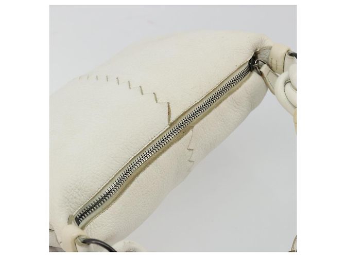 Borsa BOTTEGA VENETA in pelle bianco argento Auth mr2483 - vista 6