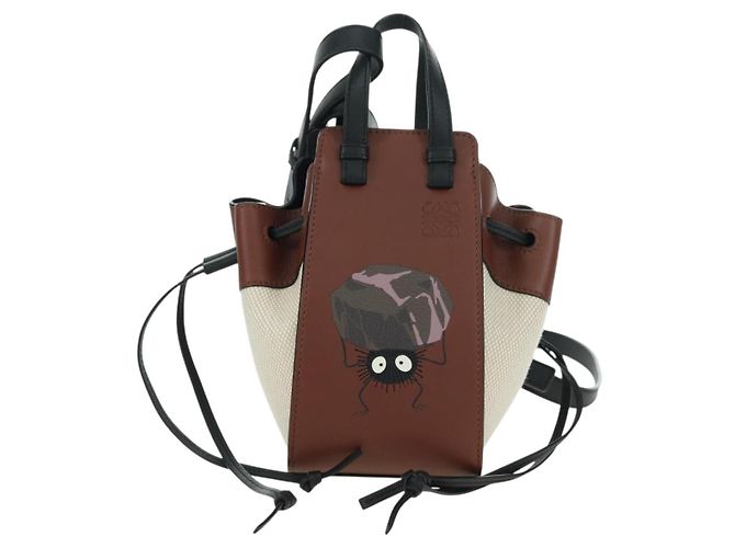 LOEWE �~ Ghibli Spirited Away Hammock Drawstring Soot Sprites Brown Auth 167292SM Marrone - vista 13
