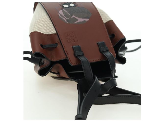 LOEWE �~ Ghibli Spirited Away Hammock Drawstring Soot Sprites Brown Auth 167292SM Marrone - vista 6