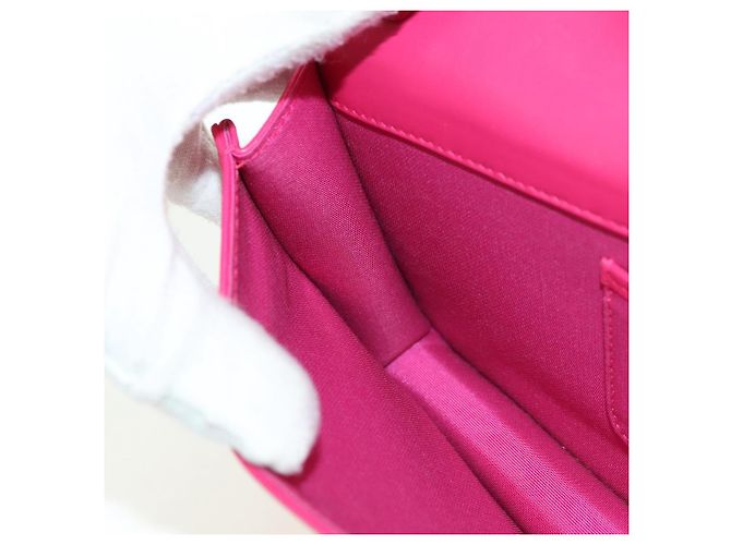 Borsa a tracolla Christian Dior Lady Dior Chain in pelle rosa oro Auth bs35063SAM D'oro - vista 15