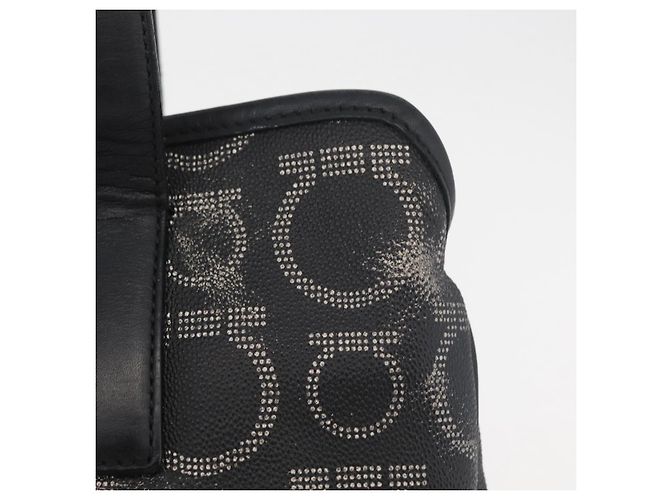 Borsa Salvatore Ferragamo Gancini in PVC e pelle nera argento Auth BA12524 Nero - vista 3