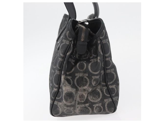 Borsa Salvatore Ferragamo Gancini in PVC e pelle nera argento Auth BA12524 Nero - vista 4