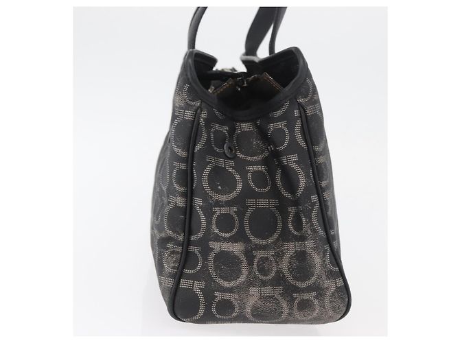 Borsa Salvatore Ferragamo Gancini in PVC e pelle nera argento Auth BA12524 Nero - vista 5