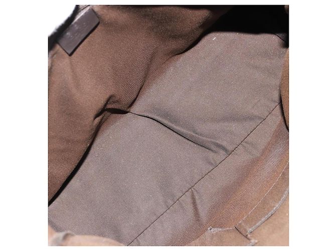 Borsa a Spalla GUCCI GG Canvas Nylon Outlet Marrone Oro 272351 Auth BA12428 D'oro - vista 11