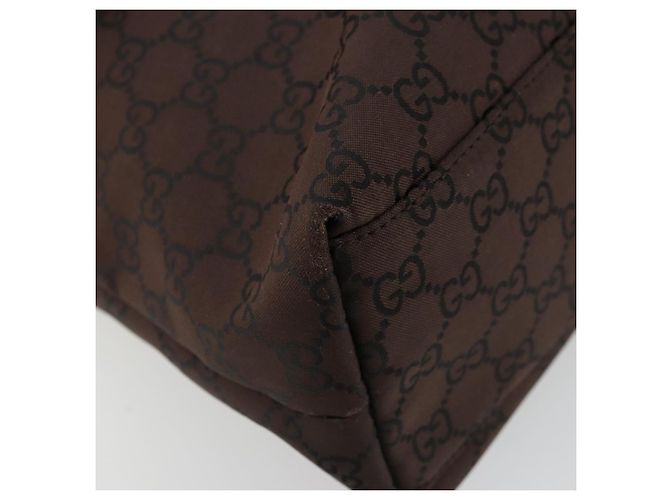 Borsa a Spalla GUCCI GG Canvas Nylon Outlet Marrone Oro 272351 Auth BA12428 D'oro - vista 14