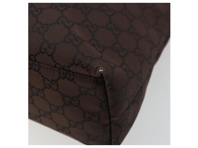 Borsa a Spalla GUCCI GG Canvas Nylon Outlet Marrone Oro 272351 Auth BA12428 D'oro - vista 15