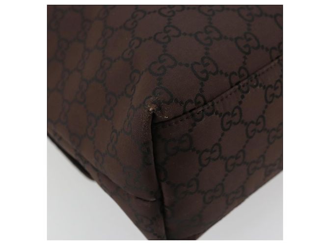 Borsa a Spalla GUCCI GG Canvas Nylon Outlet Marrone Oro 272351 Auth BA12428 D'oro - vista 16