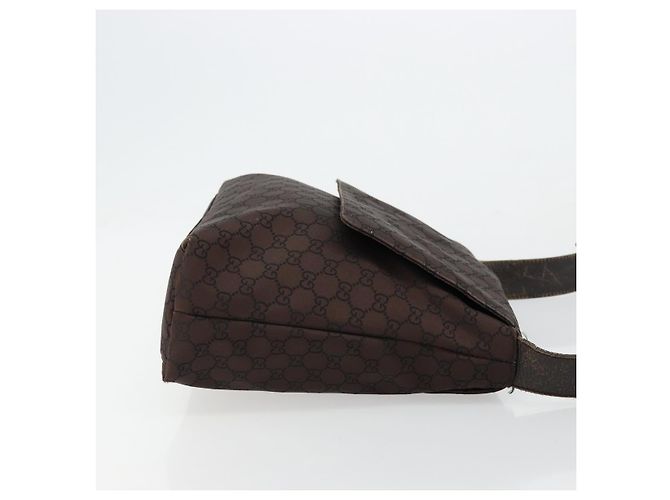 Borsa a Spalla GUCCI GG Canvas Nylon Outlet Marrone Oro 272351 Auth BA12428 D'oro - vista 3