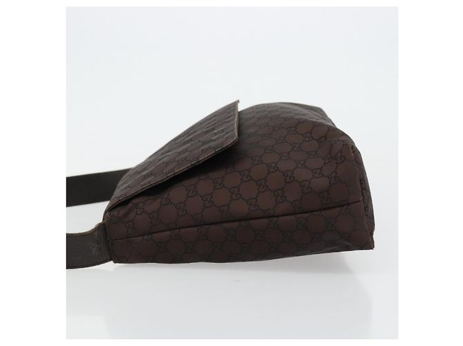 Borsa a Spalla GUCCI GG Canvas Nylon Outlet Marrone Oro 272351 Auth BA12428 D'oro - vista 4