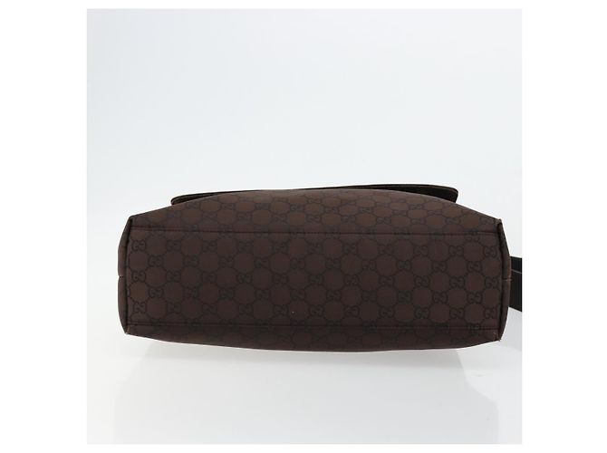 Borsa a Spalla GUCCI GG Canvas Nylon Outlet Marrone Oro 272351 Auth BA12428 D'oro - vista 5
